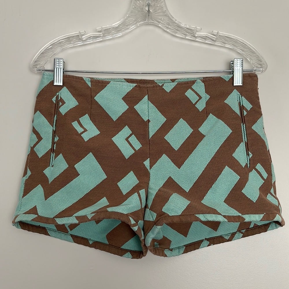 Plenty by Tracy Reese Geometric Jacquard Simple Short Sz M